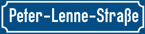 Straßenschild Peter-Lenne-Straße