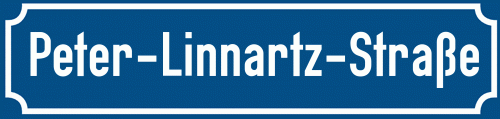 Straßenschild Peter-Linnartz-Straße