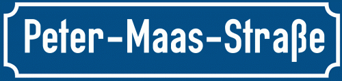 Straßenschild Peter-Maas-Straße