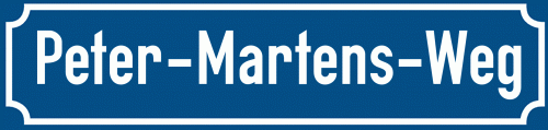 Straßenschild Peter-Martens-Weg