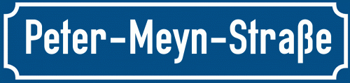 Straßenschild Peter-Meyn-Straße