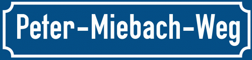 Straßenschild Peter-Miebach-Weg zum kostenlosen Download