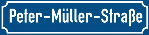 Straßenschild Peter-Müller-Straße