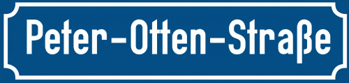 Straßenschild Peter-Otten-Straße