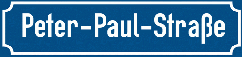 Straßenschild Peter-Paul-Straße