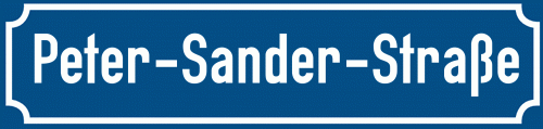 Straßenschild Peter-Sander-Straße