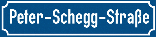 Straßenschild Peter-Schegg-Straße