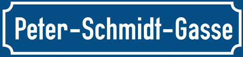 Straßenschild Peter-Schmidt-Gasse zum kostenlosen Download