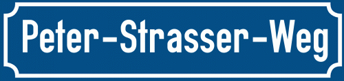 Straßenschild Peter-Strasser-Weg zum kostenlosen Download