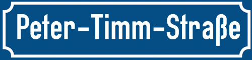 Straßenschild Peter-Timm-Straße
