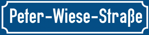 Straßenschild Peter-Wiese-Straße