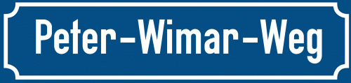 Straßenschild Peter-Wimar-Weg