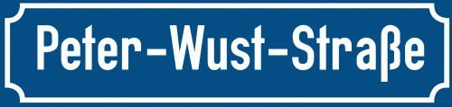 Straßenschild Peter-Wust-Straße