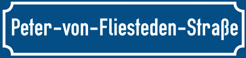 Straßenschild Peter-von-Fliesteden-Straße