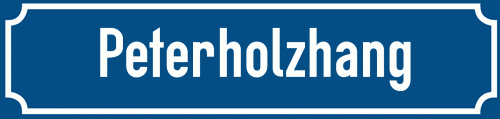 Straßenschild Peterholzhang