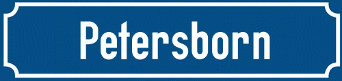Straßenschild Petersborn