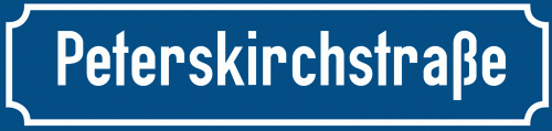Straßenschild Peterskirchstraße zum kostenlosen Download