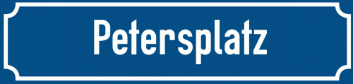 Straßenschild Petersplatz zum kostenlosen Download