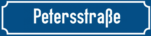 Straßenschild Petersstraße zum kostenlosen Download