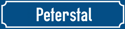 Straßenschild Peterstal
