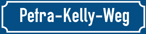 Straßenschild Petra-Kelly-Weg