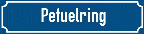 Straßenschild Petuelring zum kostenlosen Download