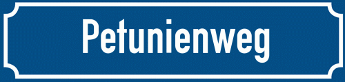 Straßenschild Petunienweg
