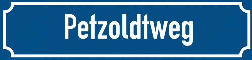 Straßenschild Petzoldtweg