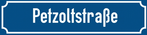 Straßenschild Petzoltstraße zum kostenlosen Download