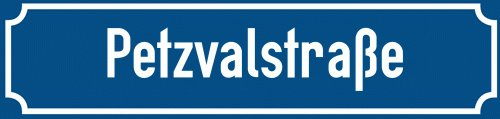 Straßenschild Petzvalstraße zum kostenlosen Download