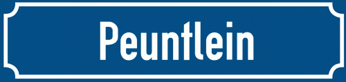 Straßenschild Peuntlein