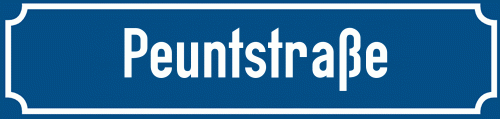 Straßenschild Peuntstraße
