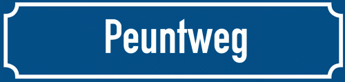 Straßenschild Peuntweg
