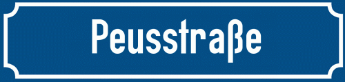Straßenschild Peusstraße