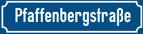 Straßenschild Pfaffenbergstraße zum kostenlosen Download