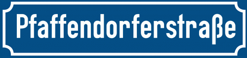 Straßenschild Pfaffendorferstraße zum kostenlosen Download