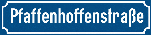 Straßenschild Pfaffenhoffenstraße