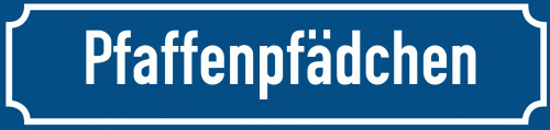 Straßenschild Pfaffenpfädchen zum kostenlosen Download