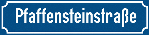 Straßenschild Pfaffensteinstraße