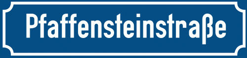 Straßenschild Pfaffensteinstraße zum kostenlosen Download