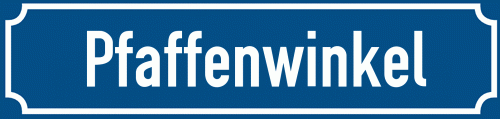 Straßenschild Pfaffenwinkel zum kostenlosen Download