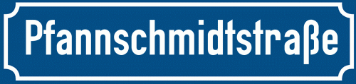 Straßenschild Pfannschmidtstraße