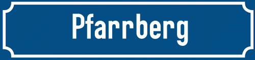Straßenschild Pfarrberg zum kostenlosen Download
