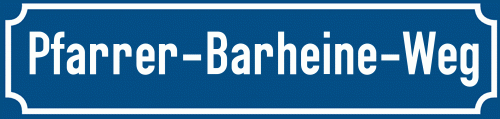 Straßenschild Pfarrer-Barheine-Weg zum kostenlosen Download