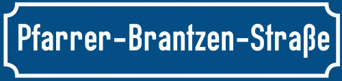 Straßenschild Pfarrer-Brantzen-Straße