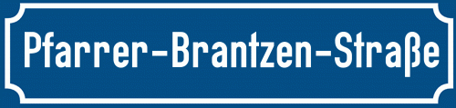 Straßenschild Pfarrer-Brantzen-Straße zum kostenlosen Download