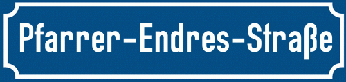 Straßenschild Pfarrer-Endres-Straße zum kostenlosen Download