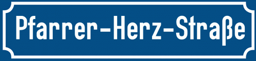 Straßenschild Pfarrer-Herz-Straße