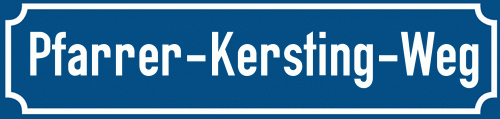 Straßenschild Pfarrer-Kersting-Weg zum kostenlosen Download
