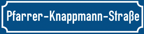 Straßenschild Pfarrer-Knappmann-Straße